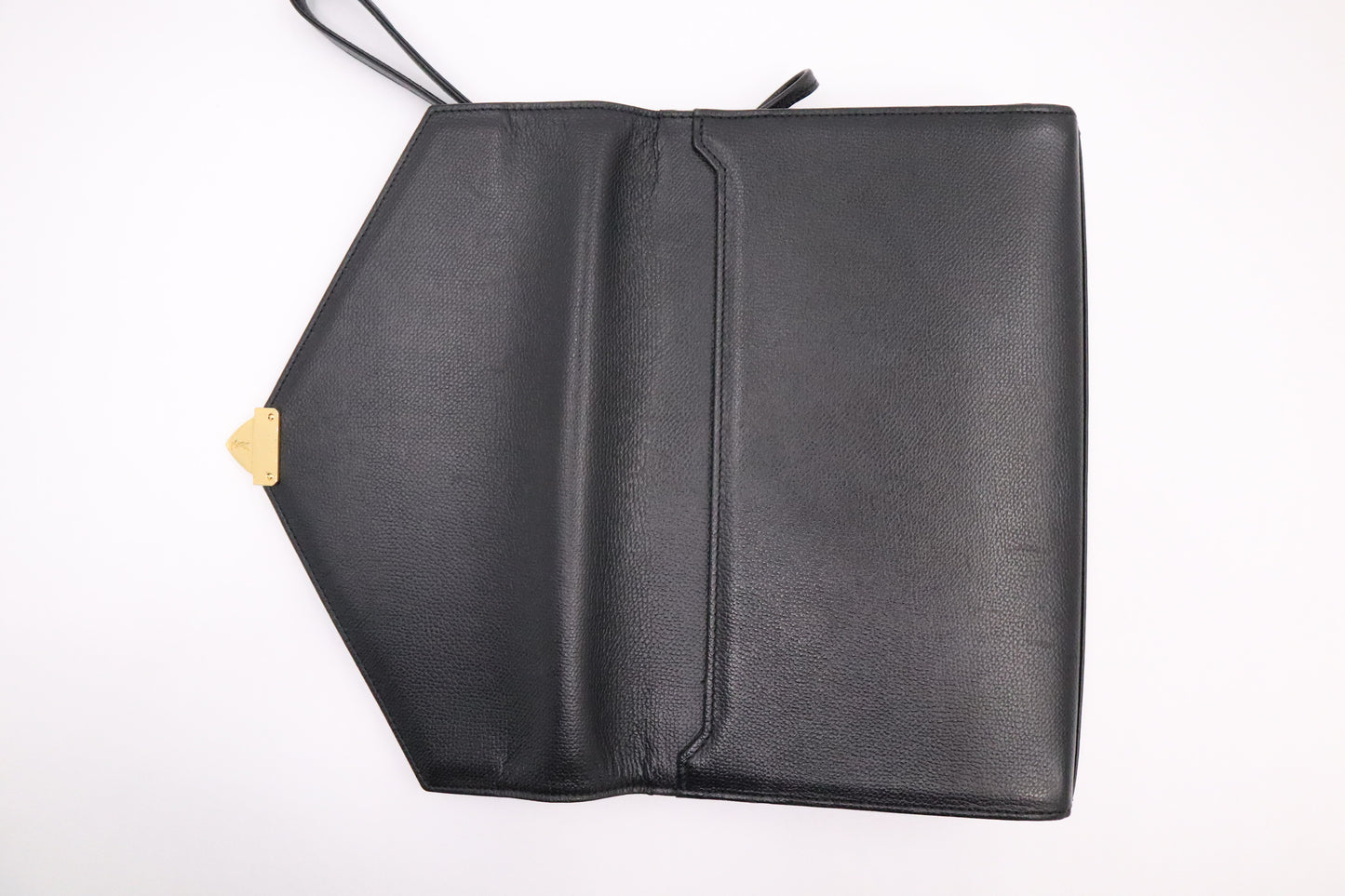 YSL Saint Laurent Clutch Bag in Black Cowhide Leather