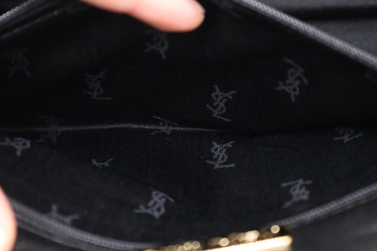 YSL Saint Laurent Clutch Bag in Black Cowhide Leather