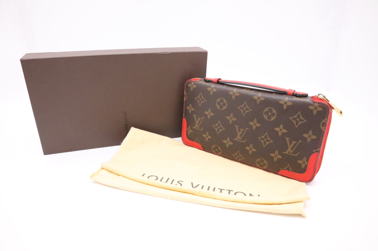 Louis Vuitton Retiro Daily Organizer in Monogram Canvas and Red Leather