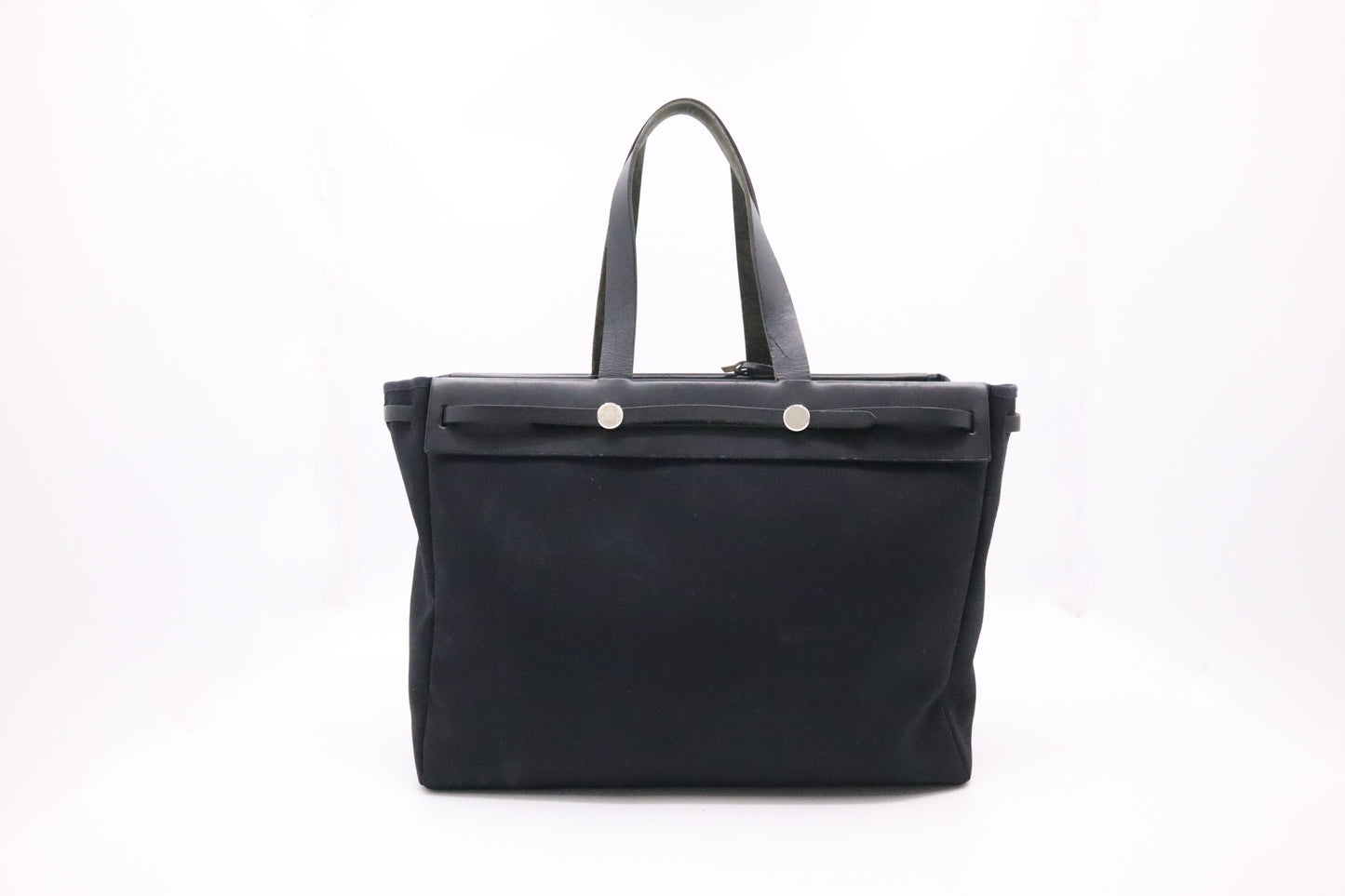 Hermes Herbag Cabas in Black Canvas