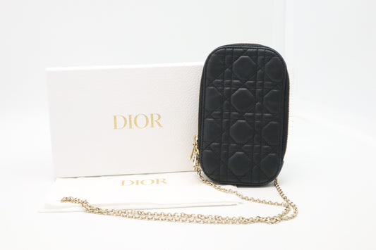 Dior Call In Dior Phone Case Bag in Black Cannage Leather