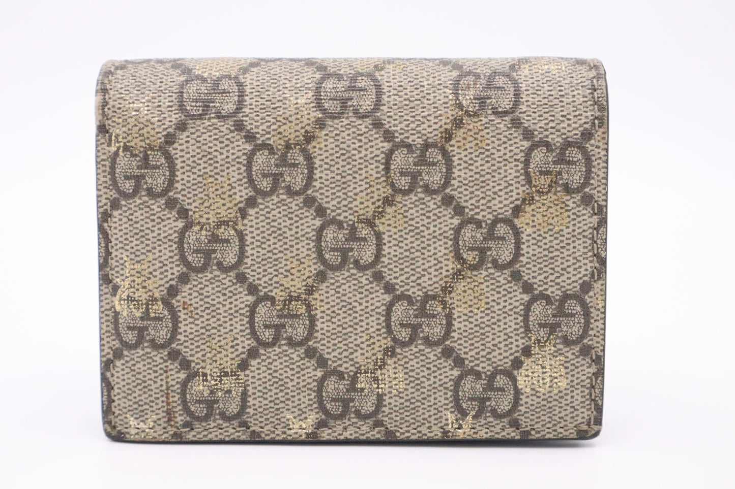 Gucci Bee Compact Wallet in GG Supreme Canvas