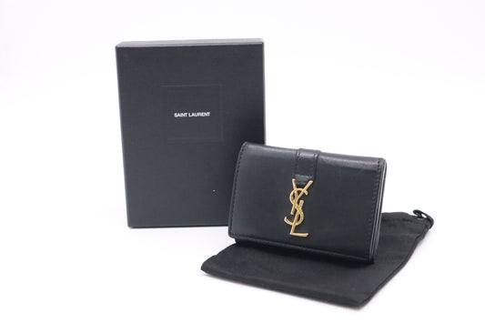 YSL Saint Laurent Tiny Wallet in Black Leather
