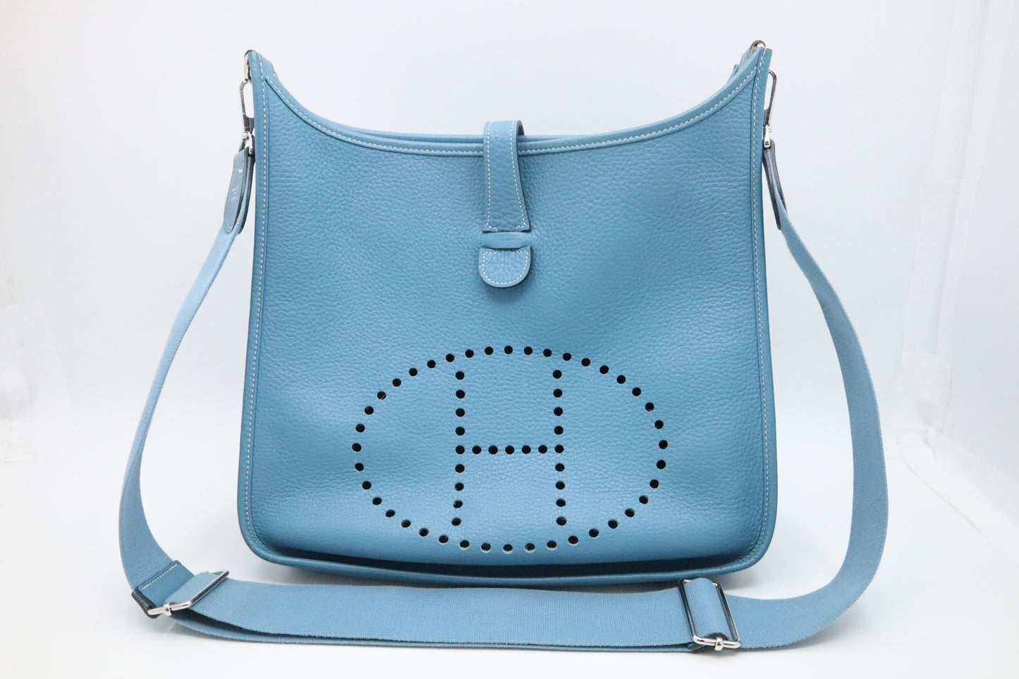 Hermes Evelyne III 33 in Blue Leather