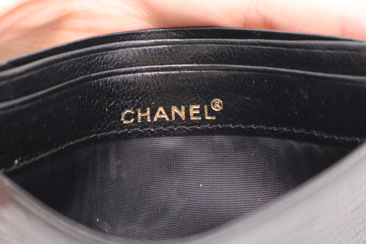 Chanel Card Case in Black Leather