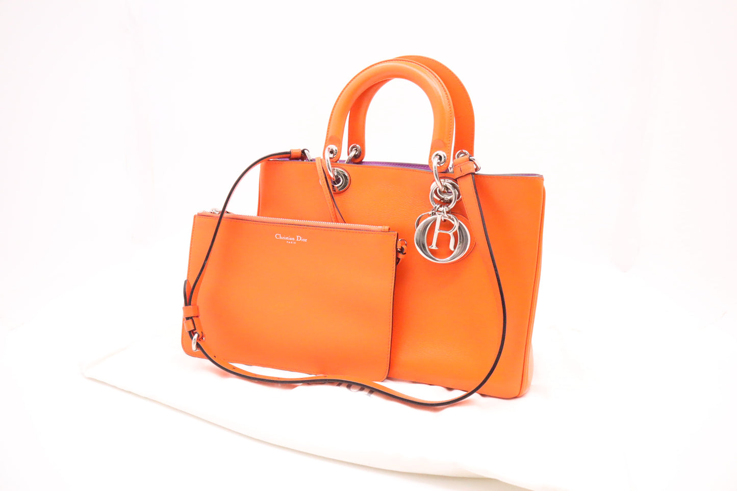 Dior Diorissimo 2way Bag in Orange Leather