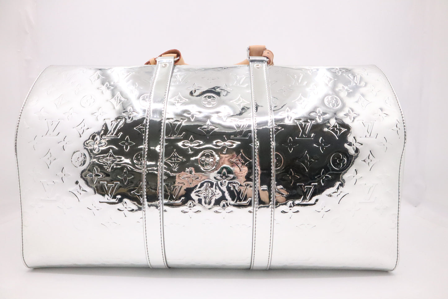 Louis Vuitton Keepall 50 Bandouliere in Silver Mirror Canvas