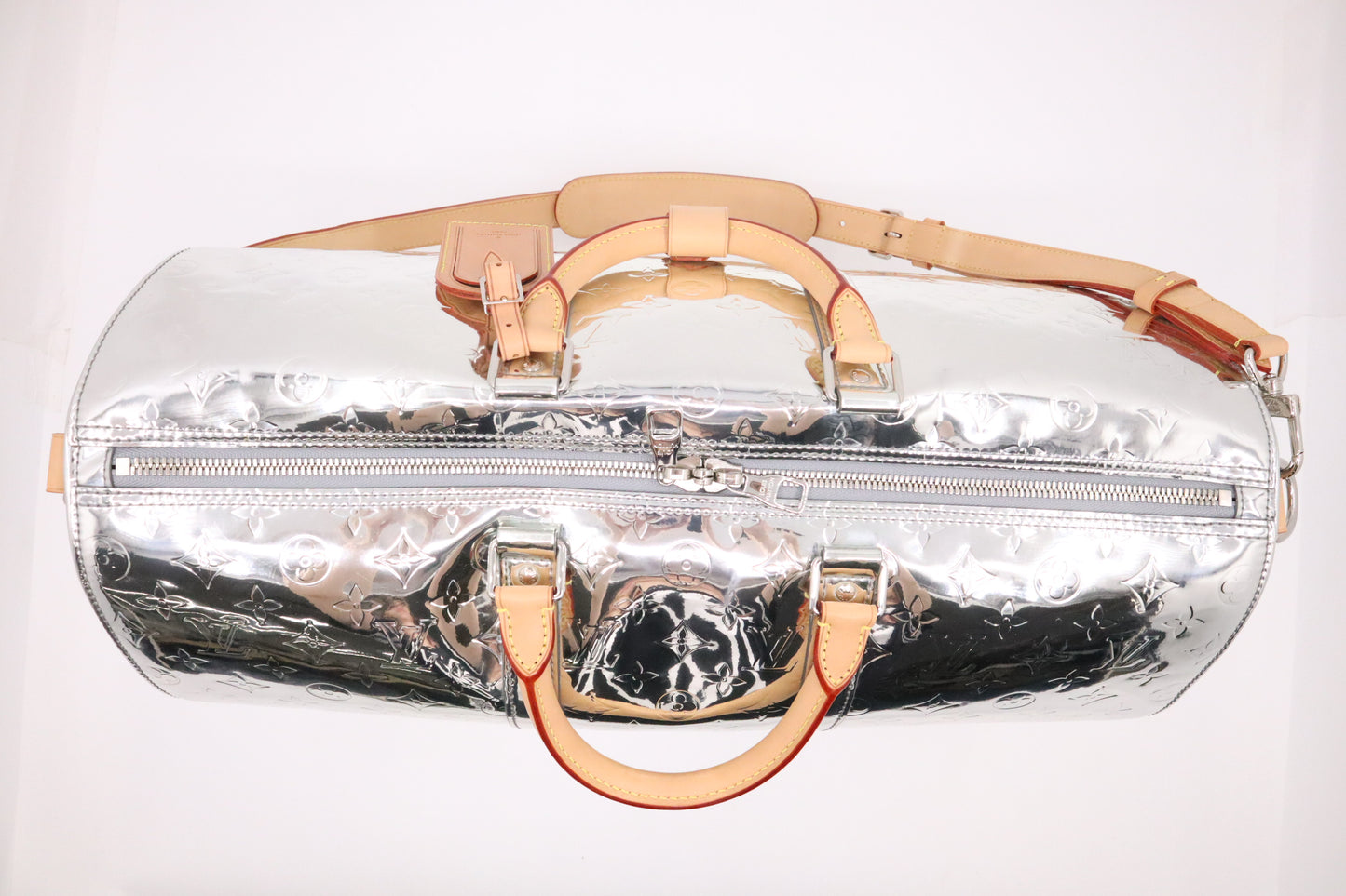 Louis Vuitton Keepall 50 Bandouliere in Silver Mirror Canvas