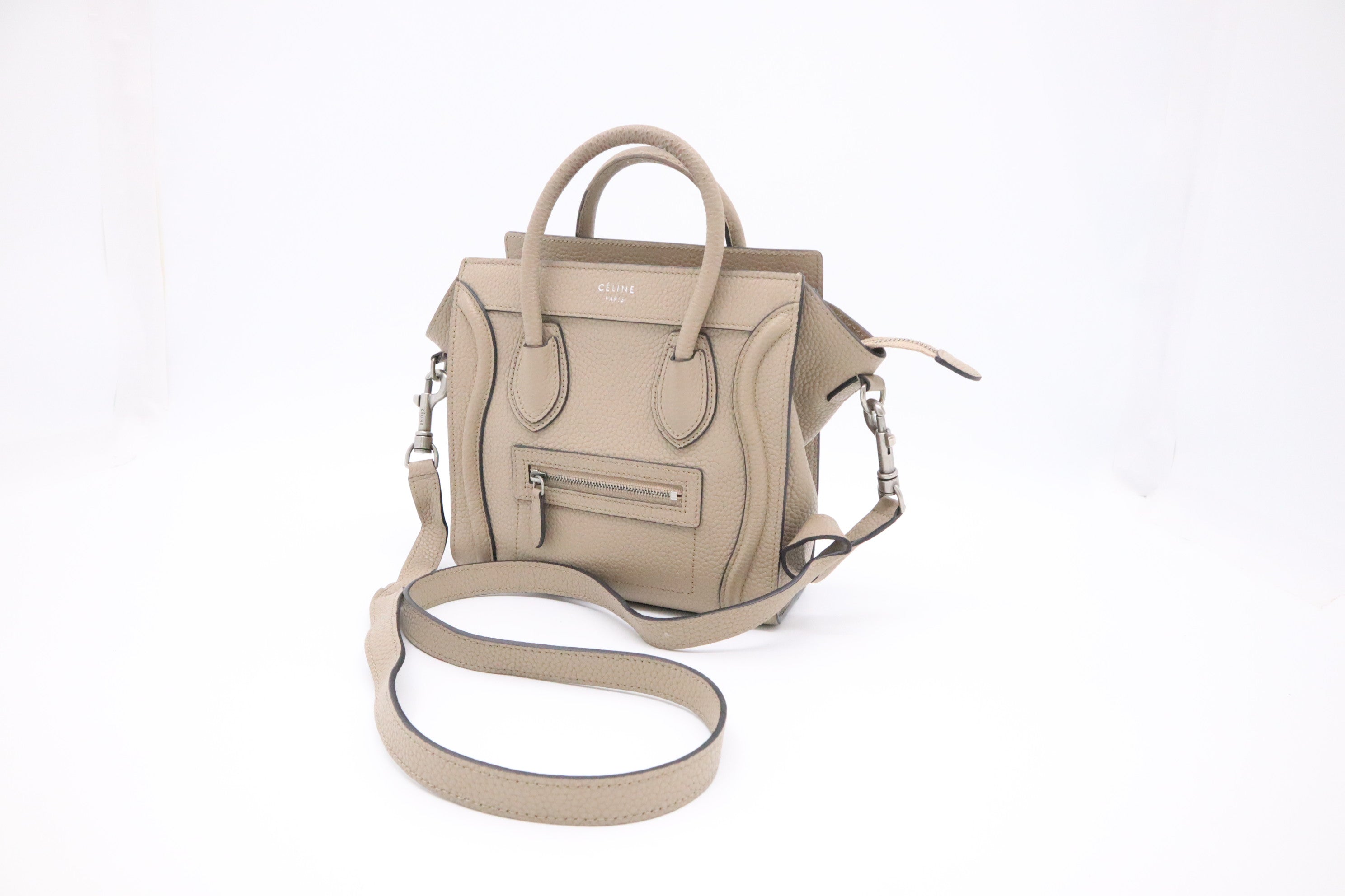 Celine nano drummed leather hotsell