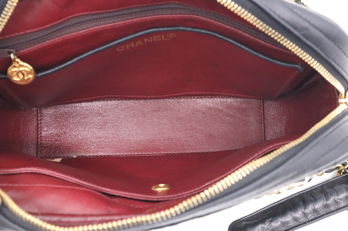 Chanel Camera Bag in Black Mattelassé Leather