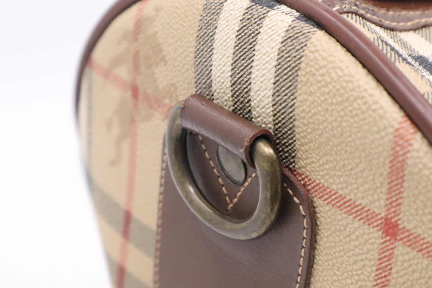 Burberry Travel Bag in Beige Check Coated Canvas