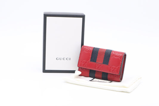 Gucci Key Case in Red Guccissima Leather