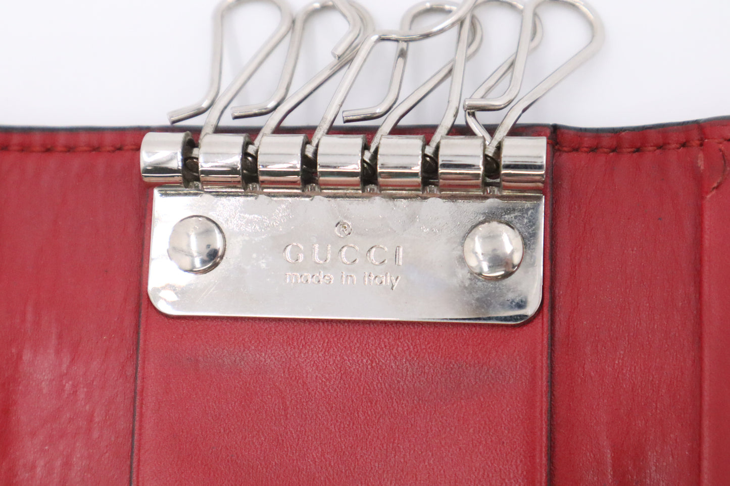 Gucci Key Case in Red Guccissima Leather