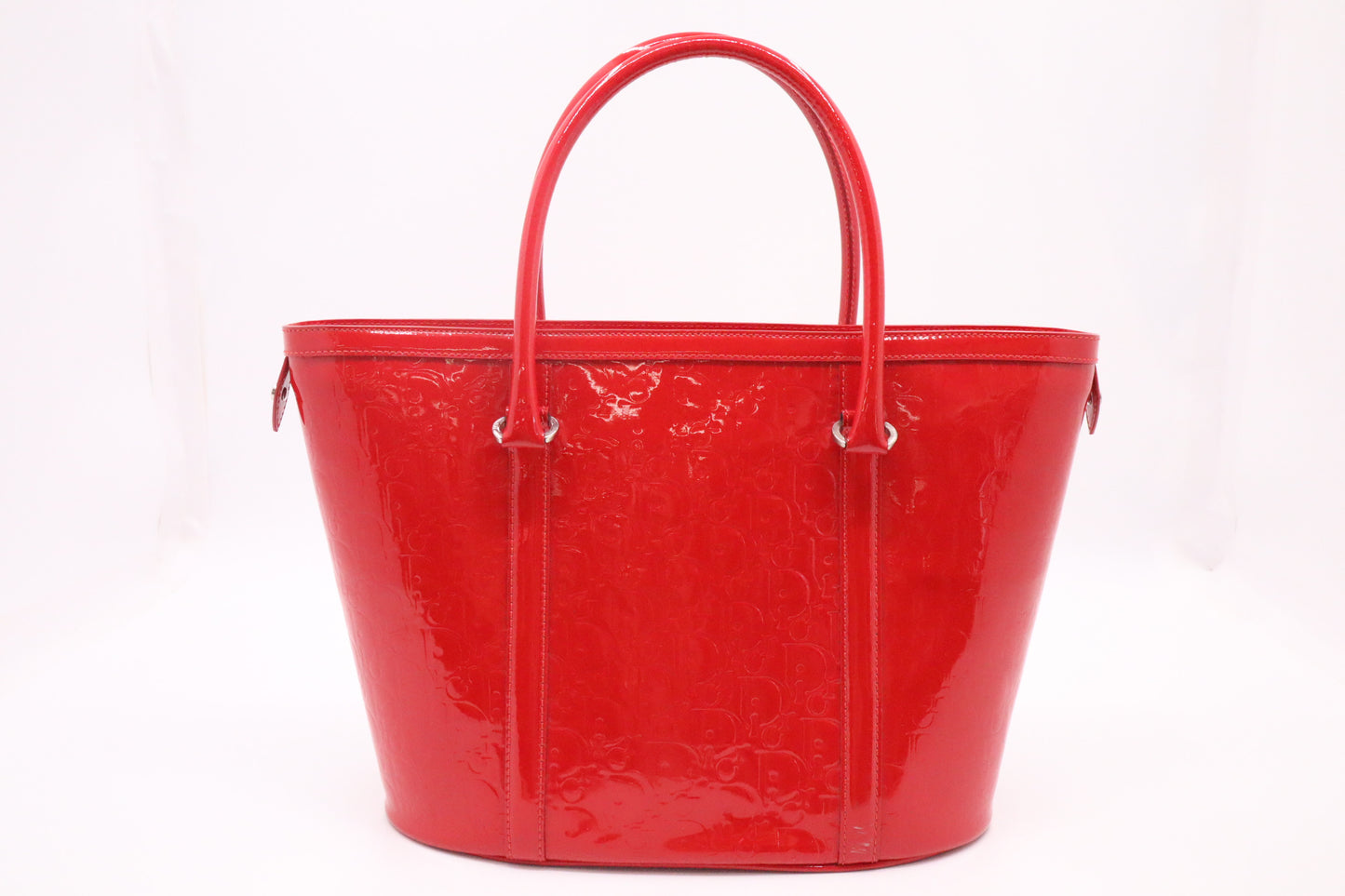 Dior Tote in Red Oblique Patent Leather