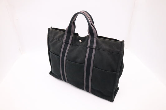 Hermes Herline Fourre-Tout MM in Black Canvas