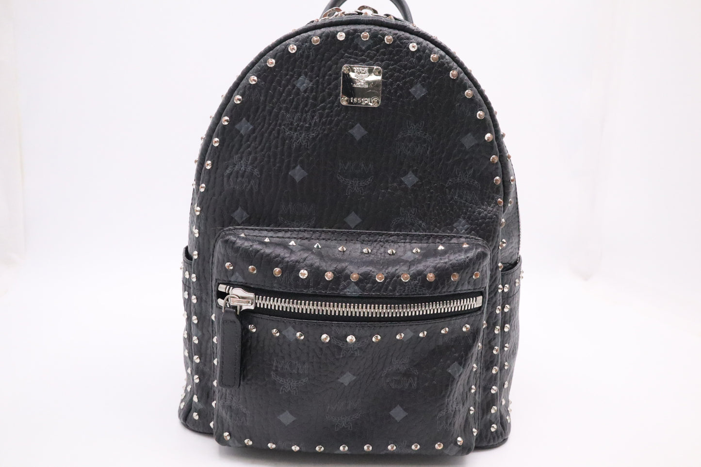 MCM Small Backpack in Black Visetos Canvas