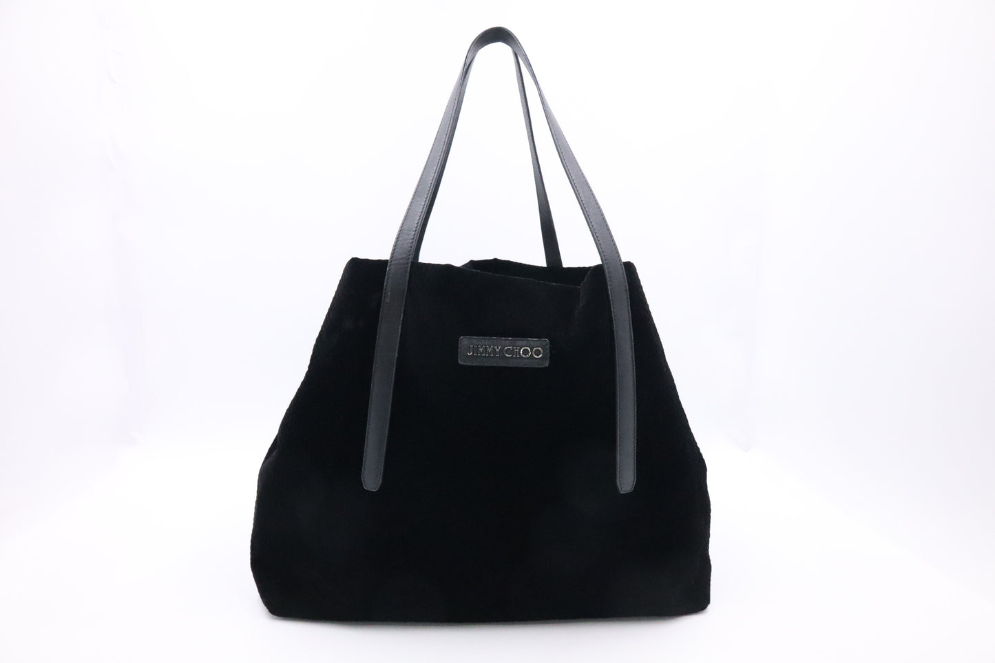 Jimmy Choo Pimlico Tote Bag in Black Velour Leather