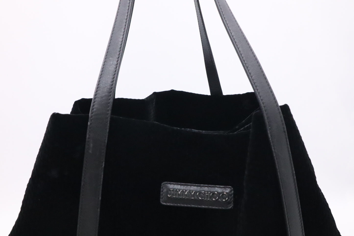 Jimmy Choo Pimlico Tote Bag in Black Velour Leather