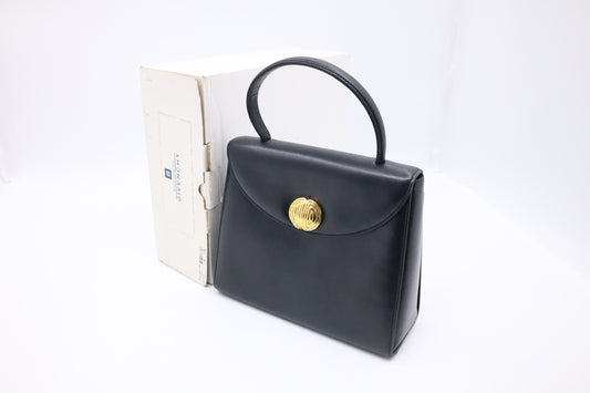 Givenchy Logo Fitting Handbag in Black Leather