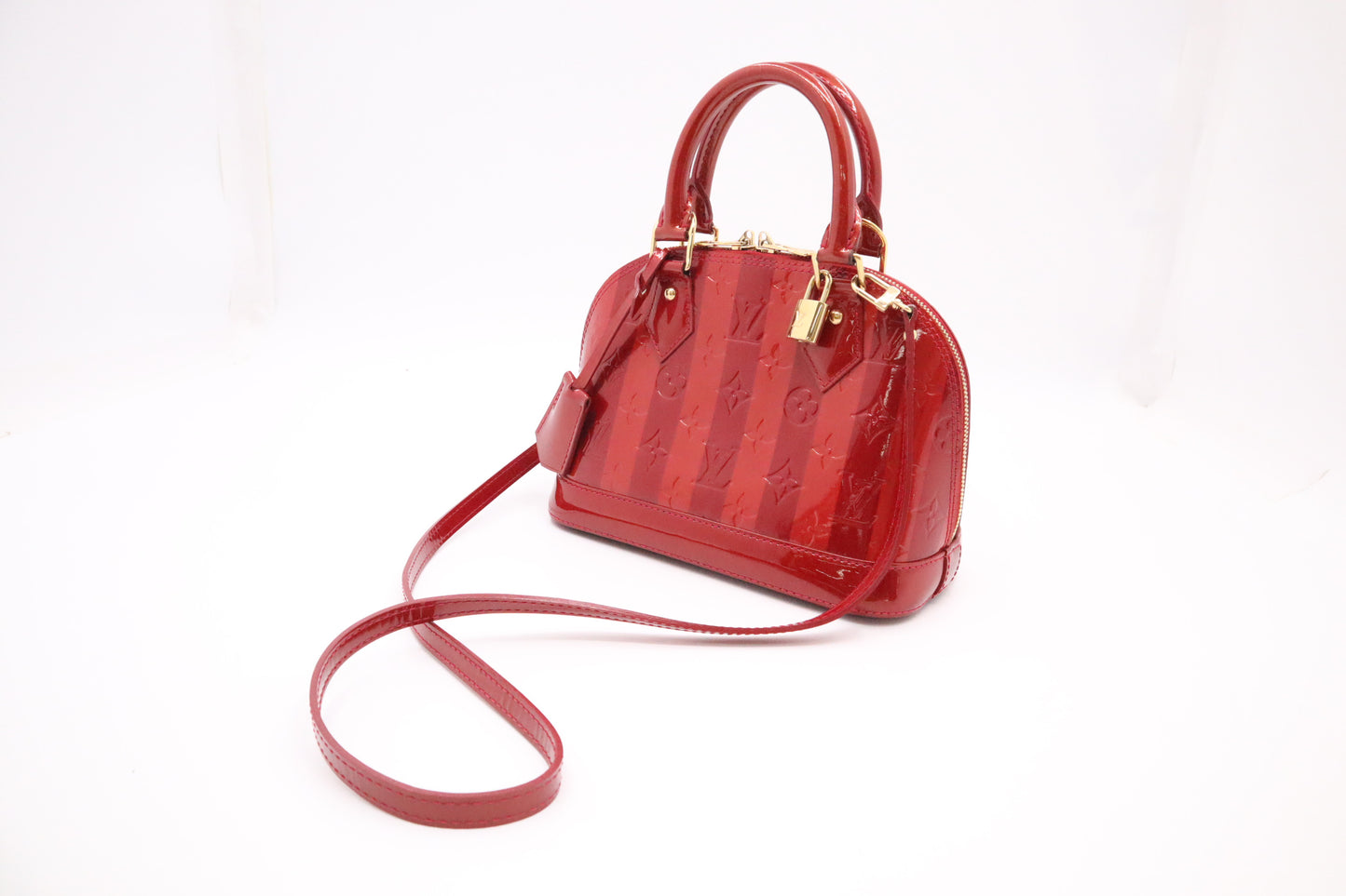 Louis Vuitton Alma BB in Rayures Vernis Leather