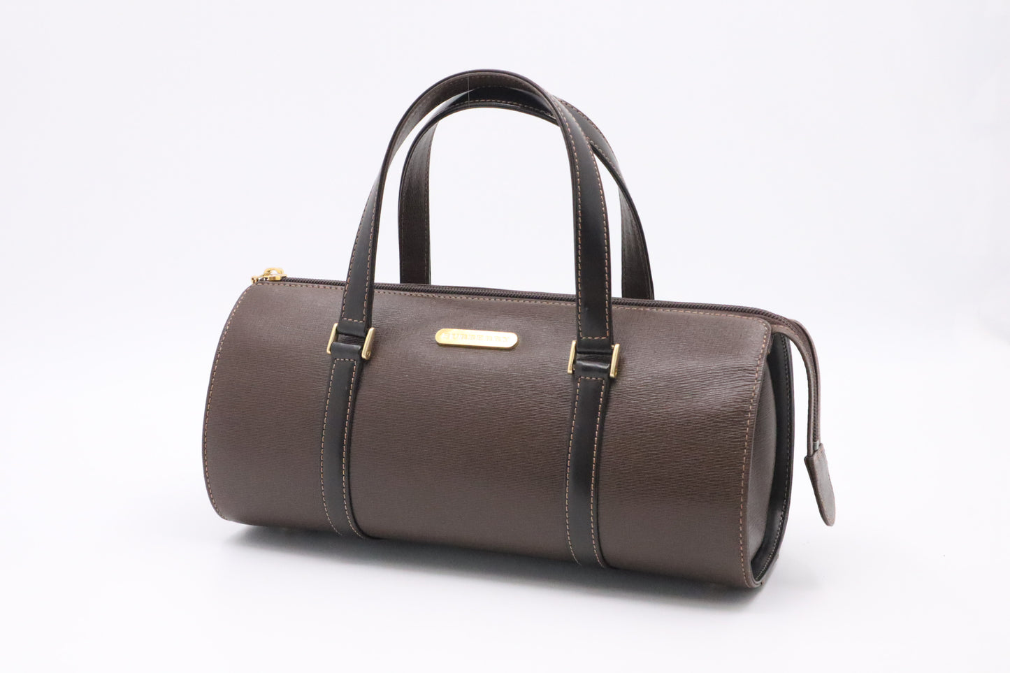 Burberry Barrel Bag in Brown Leather