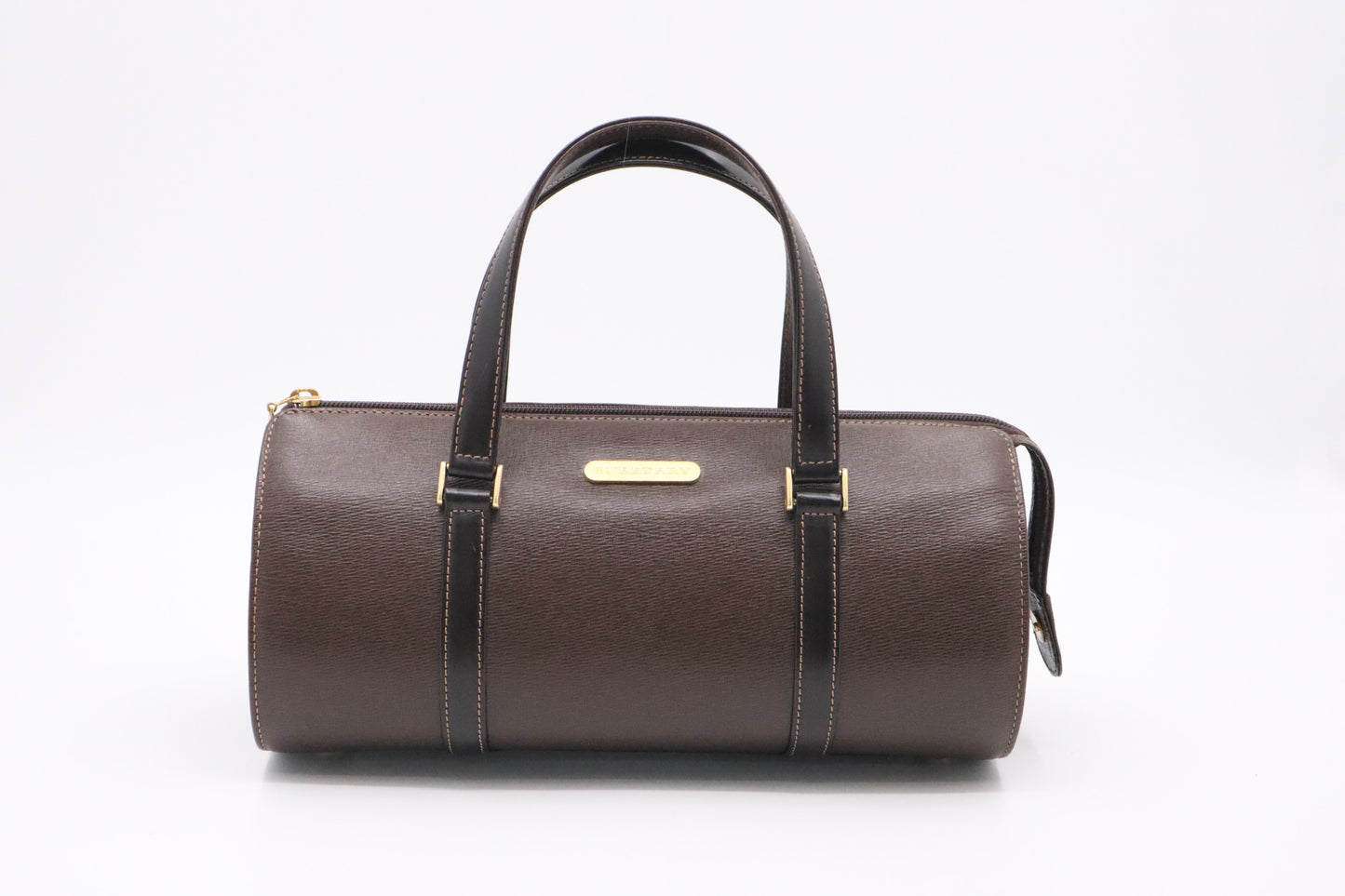 Burberry Barrel Bag in Brown Leather