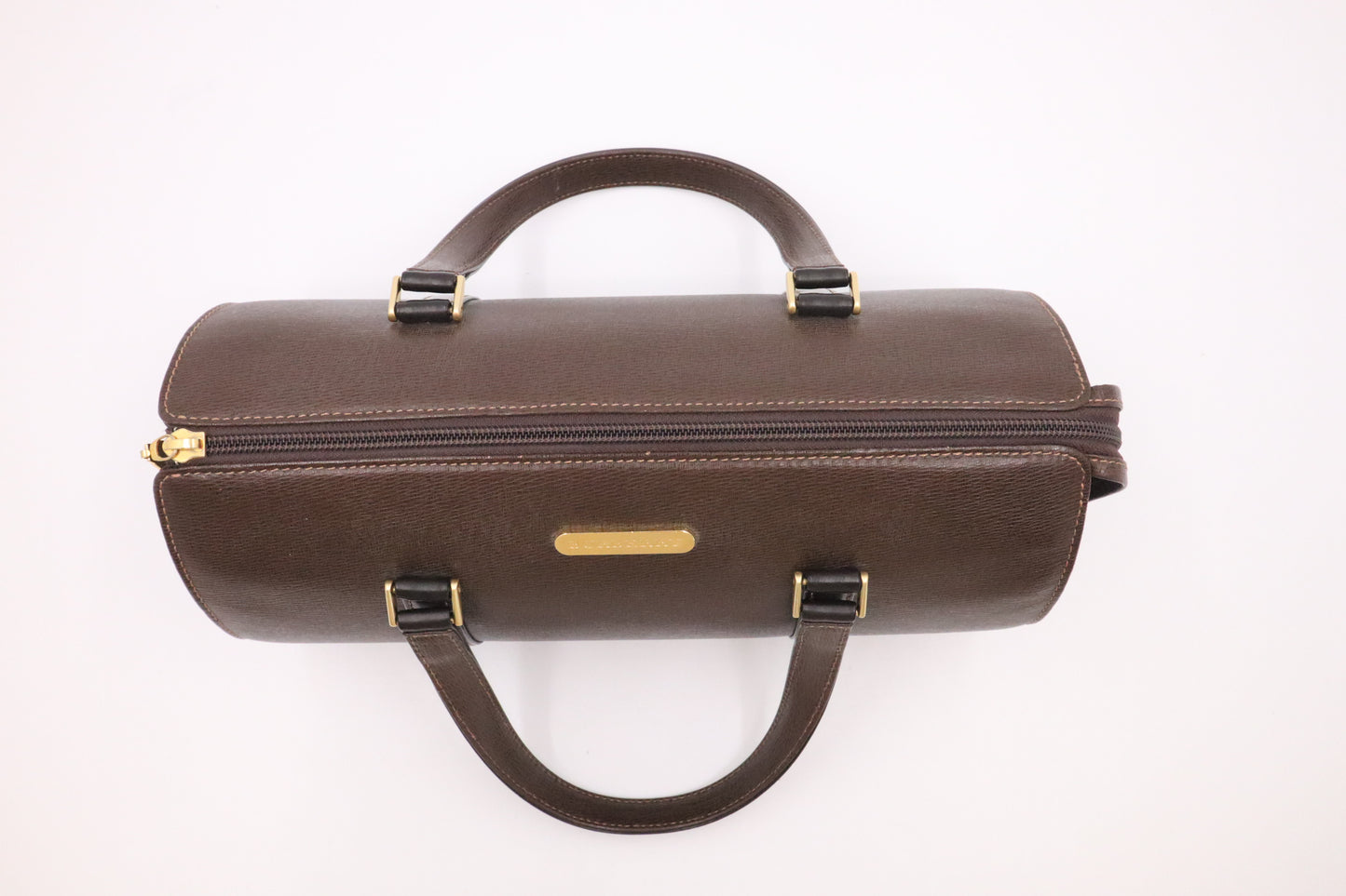 Burberry Barrel Bag in Brown Leather