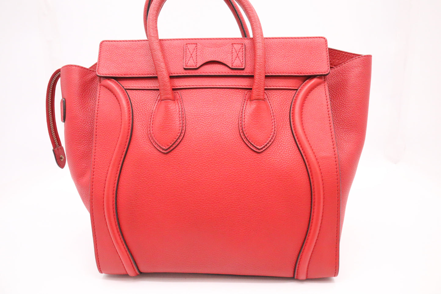 Celine Mini Luggage in Red Drummed Leather