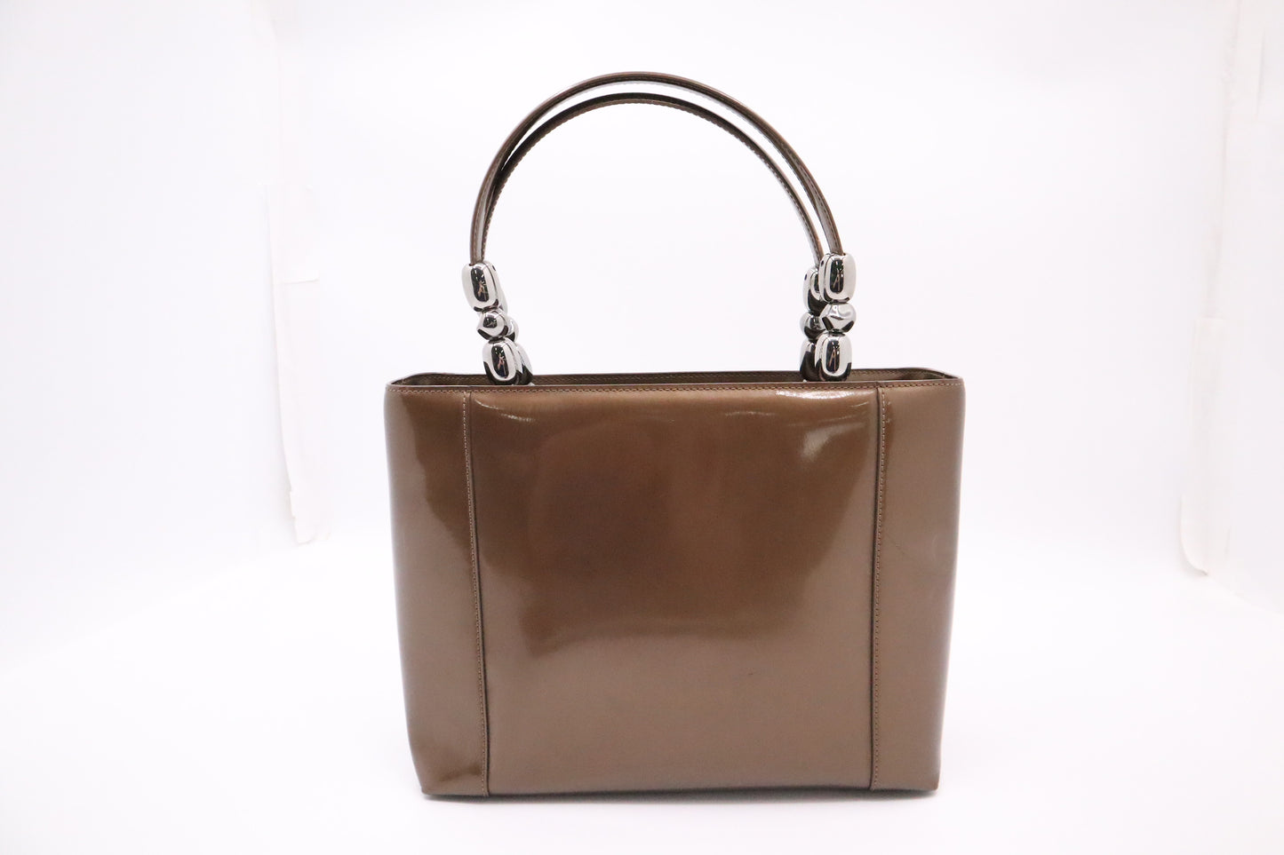 Dior Malice Shoulder Bag in Brown Patent Leather