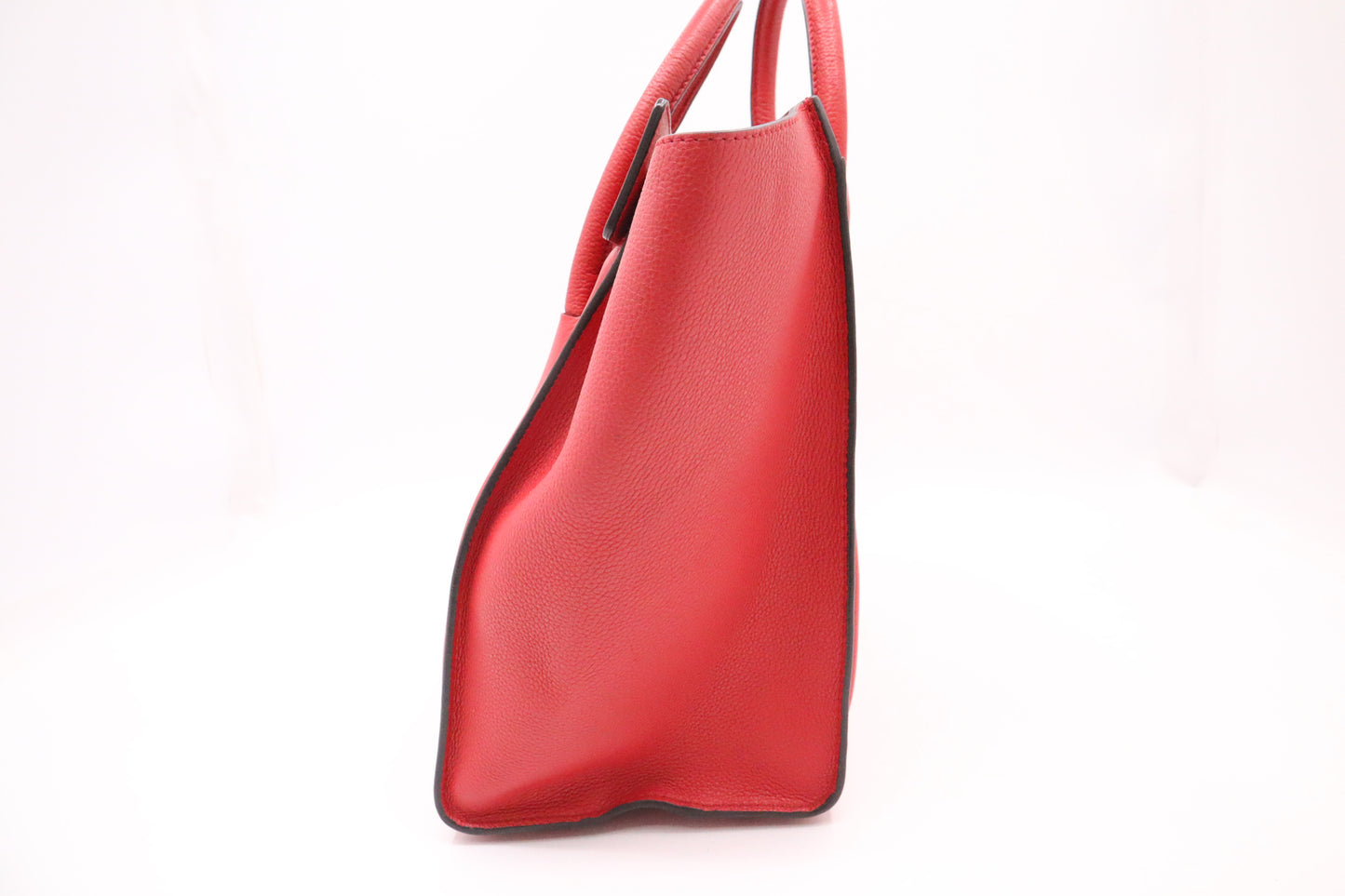 Celine Mini Luggage in Red Drummed Leather