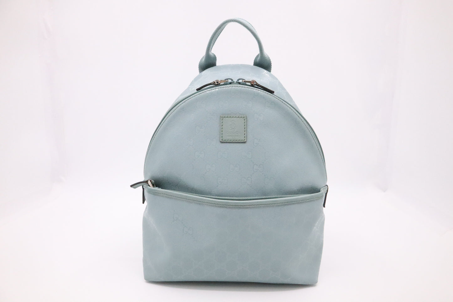 Gucci Backpack in Light Blue Coated Canvas