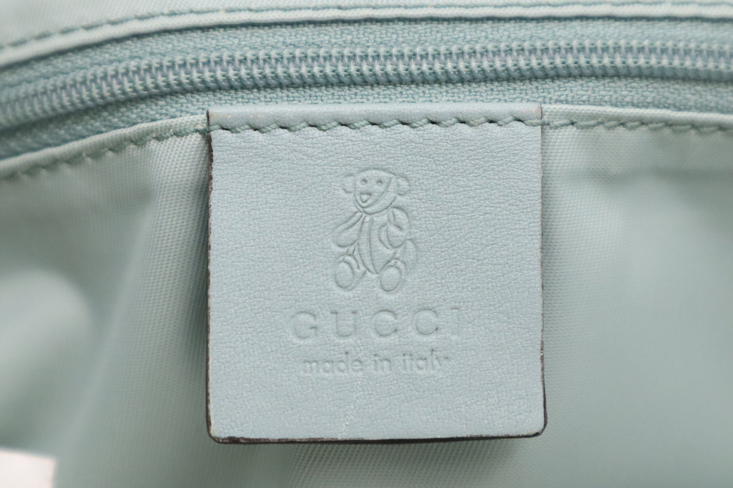 Gucci Backpack in Light Blue Coated Canvas