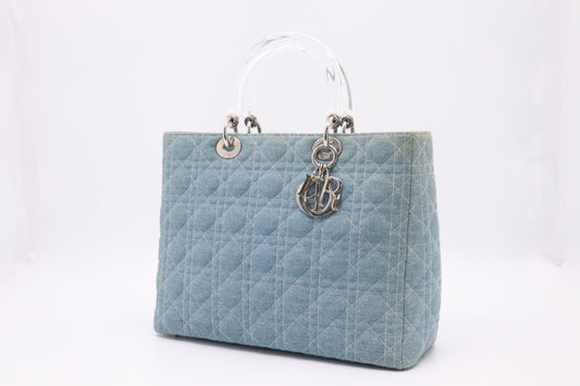 Dior Large Lady Dior in Cannage Denim