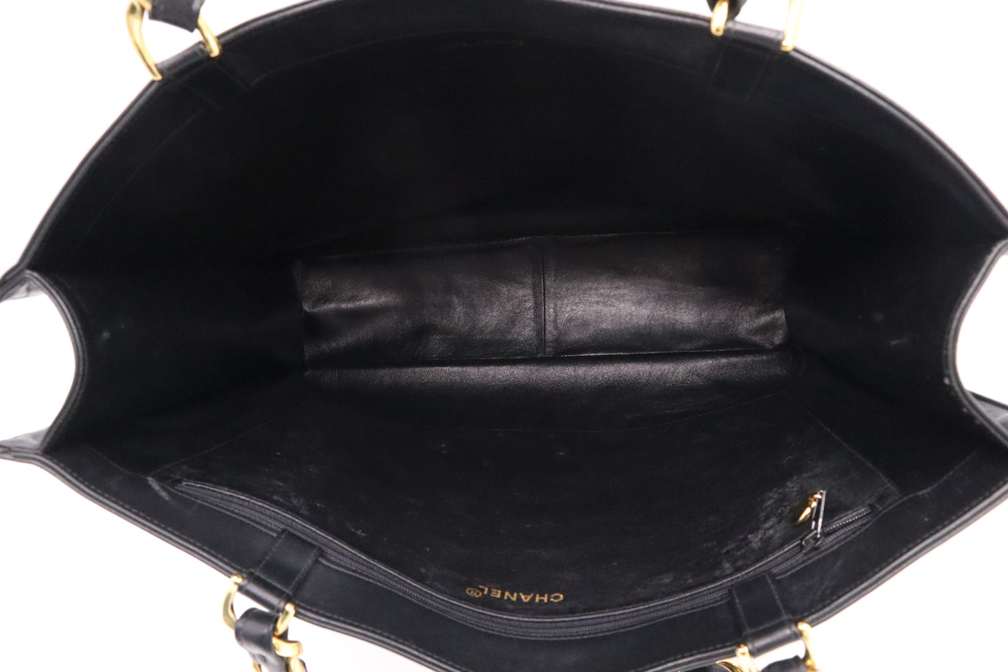 Chanel Large Chain Tote in Black Leather
