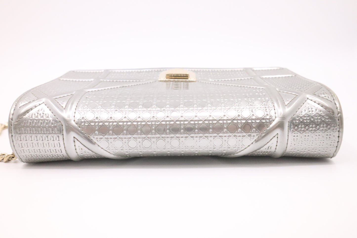 Dior Diorama Clutch on Chain in Silver Leather