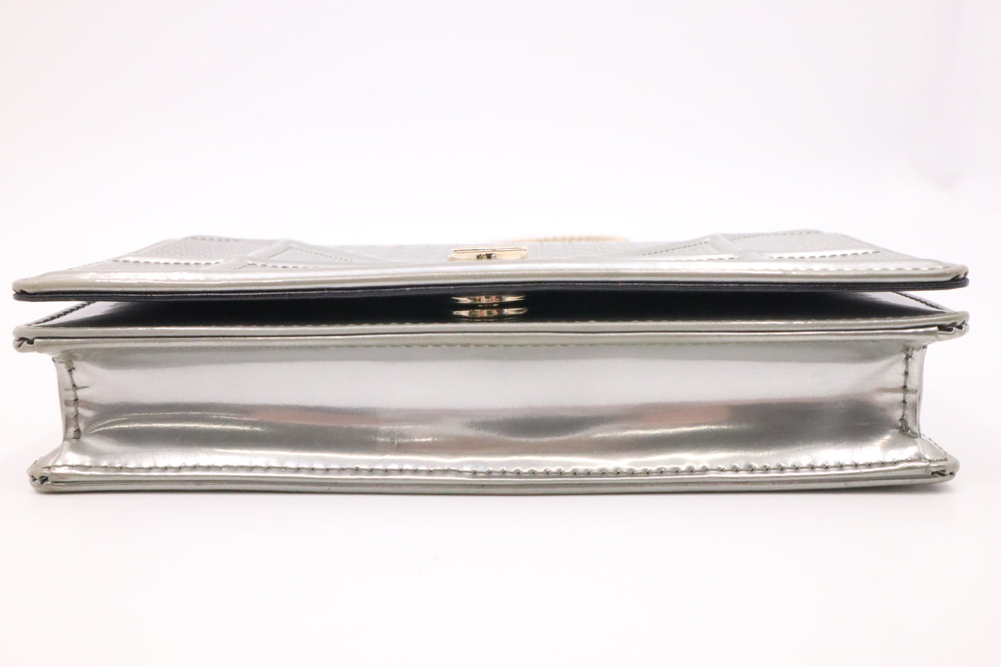 Dior Diorama Clutch on Chain in Silver Leather