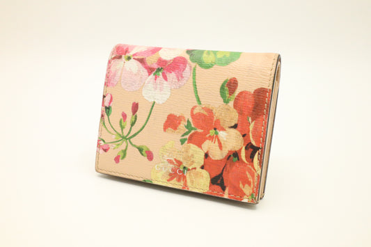 Gucci French Flap Wallet in Beige Blooms Print