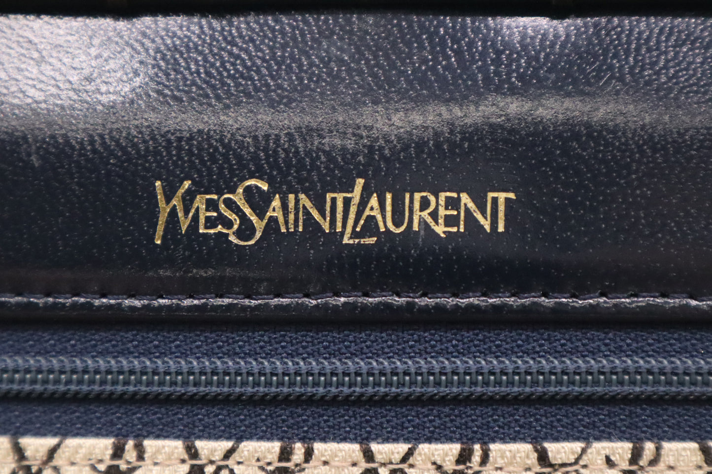 YSL Saint Laurent Clutch in Navy Blue Leather