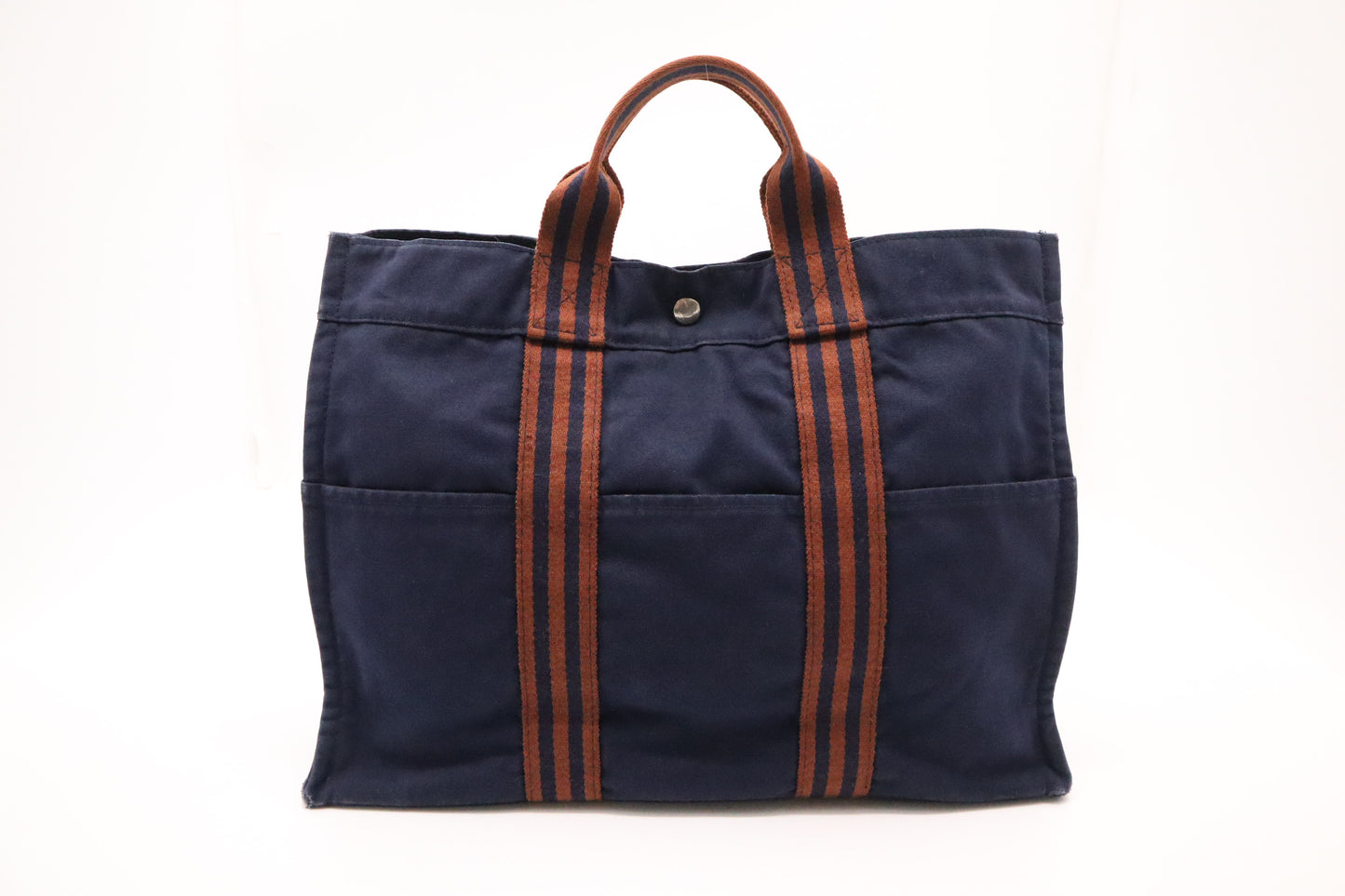 Hermes Fourre Tout MM in Navy Blue Canvas