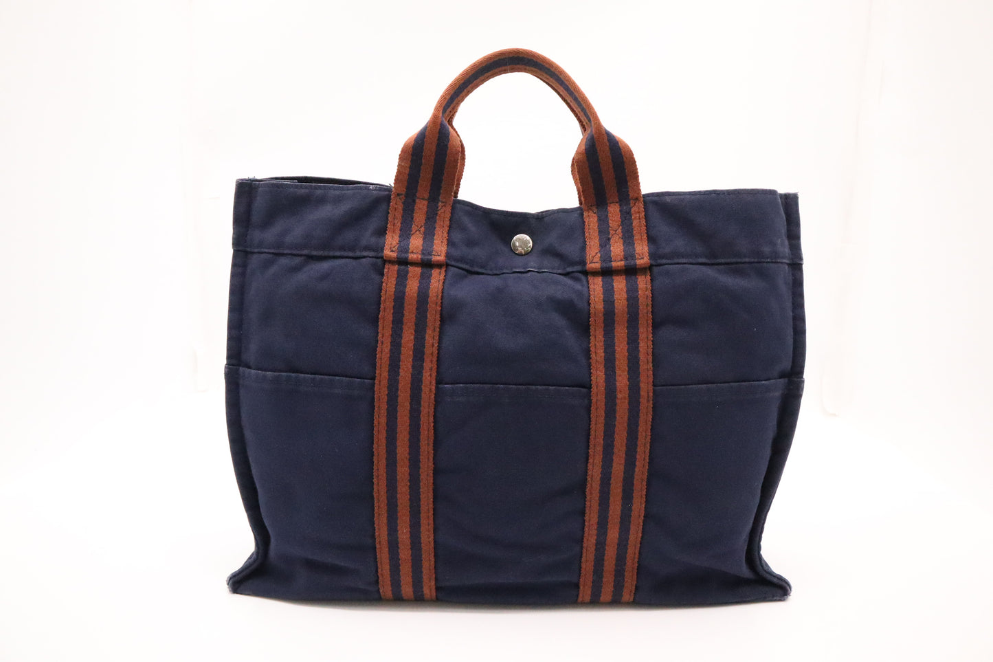 Hermes Fourre Tout MM in Navy Blue Canvas