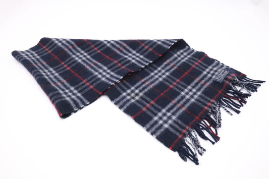 Burberry Scarf in Navy Cashmere and Wool