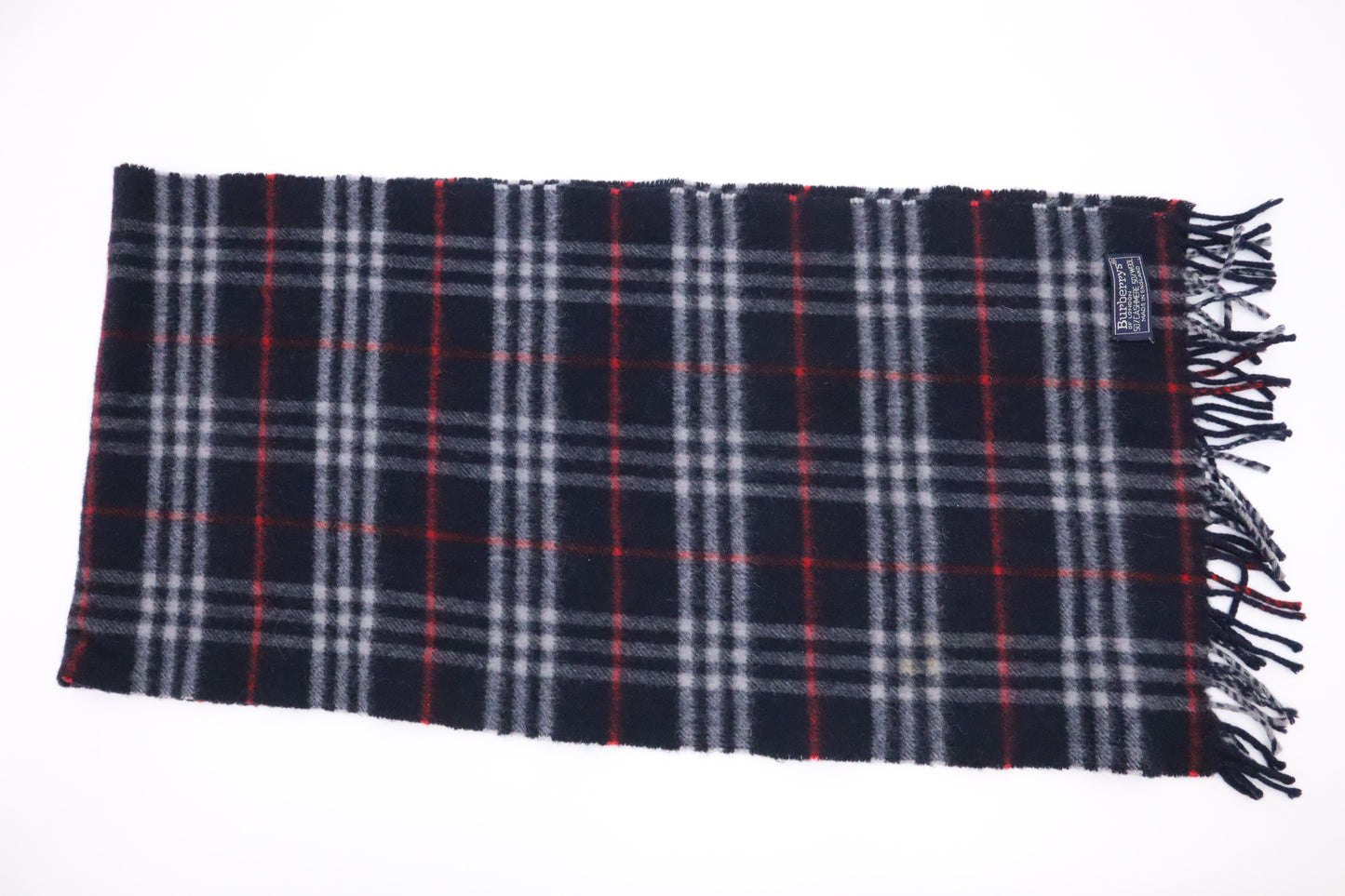 Burberry Scarf in Navy Cashmere and Wool