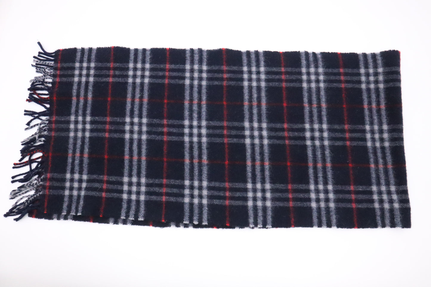 Burberry Scarf in Navy Cashmere and Wool