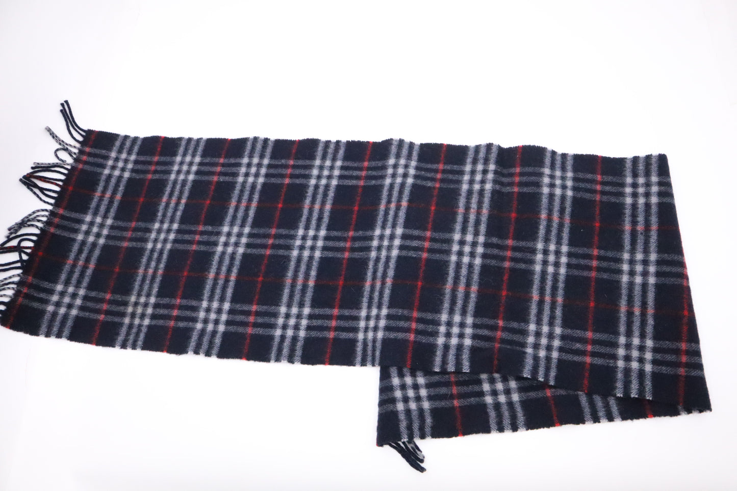 Burberry Scarf in Navy Cashmere and Wool