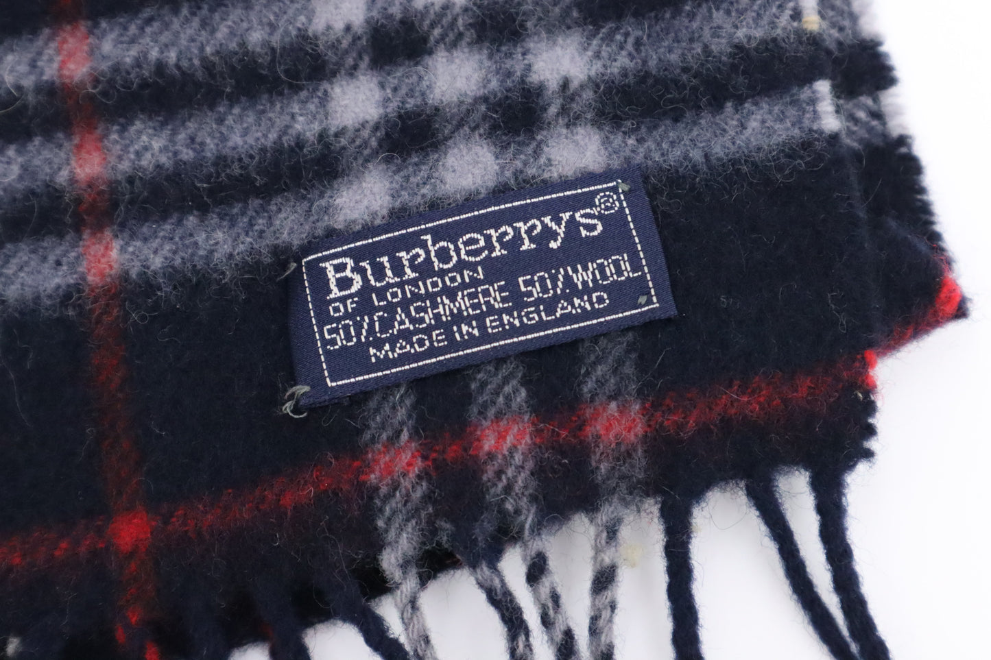 Burberry Scarf in Navy Cashmere and Wool