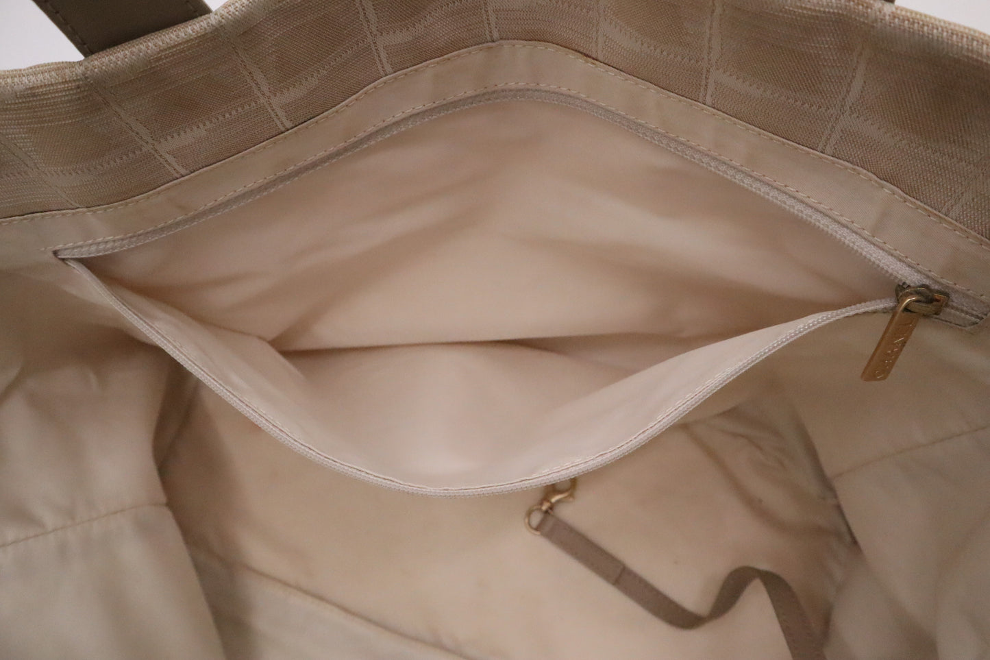 Chanel New Travel Line Tote in Beige Canvas