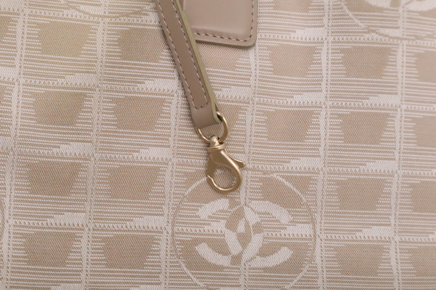 Chanel New Travel Line Tote in Beige Canvas