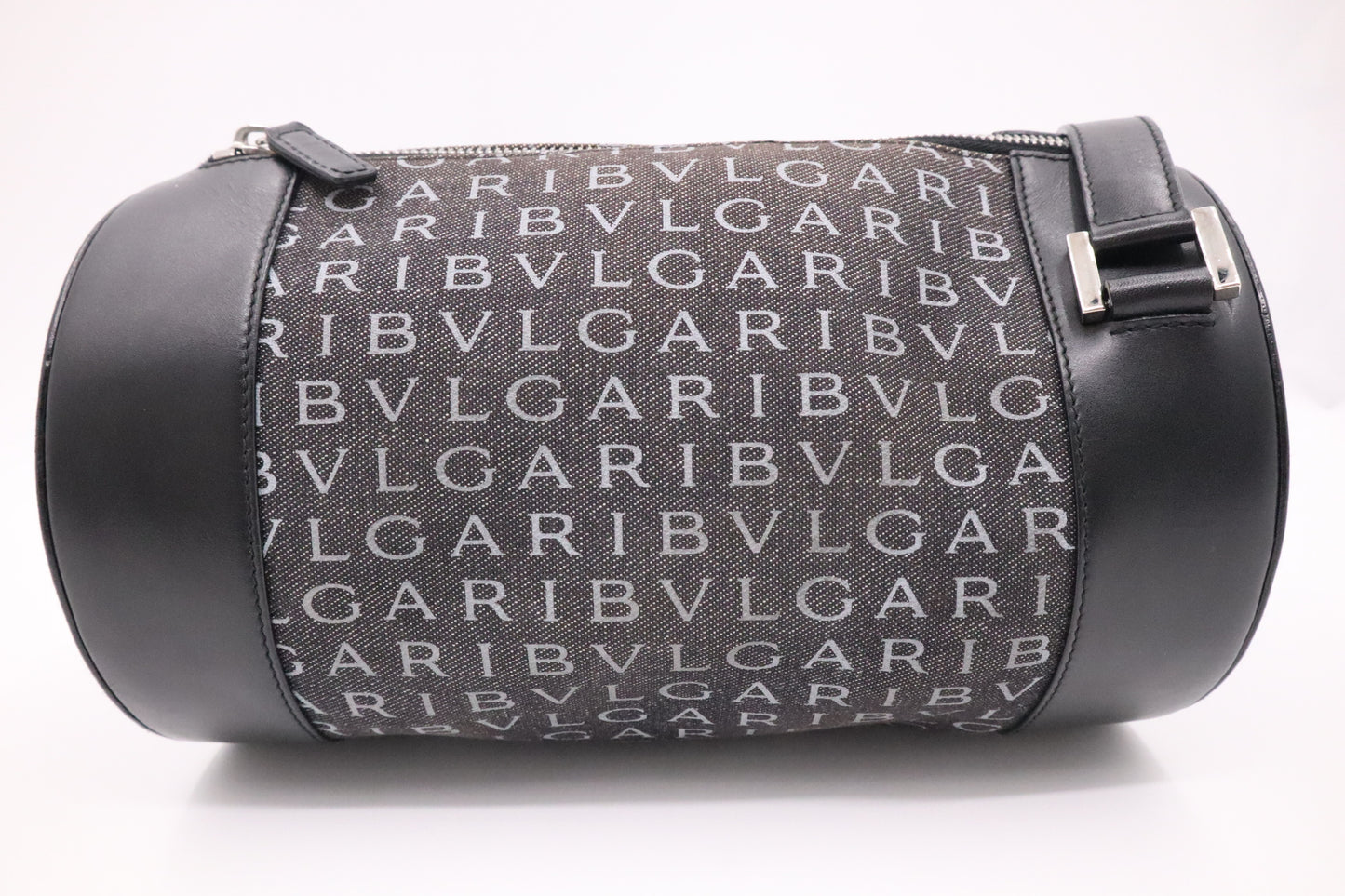 Bvlgari Round Crossbody Bag in Black Logomania Canvas