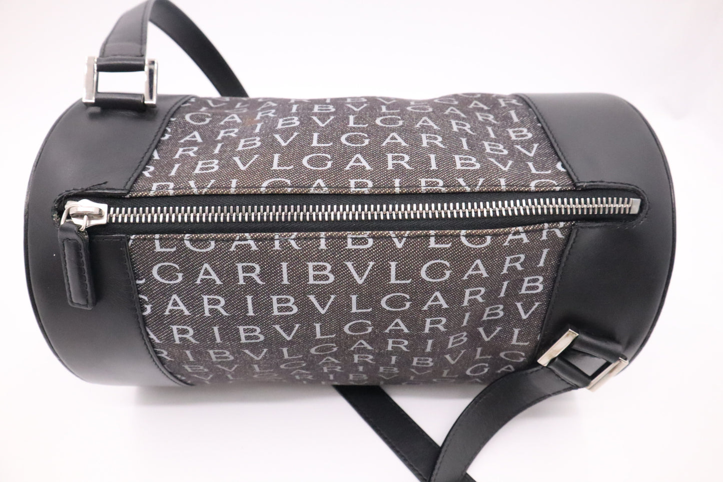 Bvlgari Round Crossbody Bag in Black Logomania Canvas