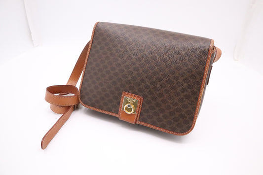 Celine Crossbody Bag in Brown Macadam Canvas